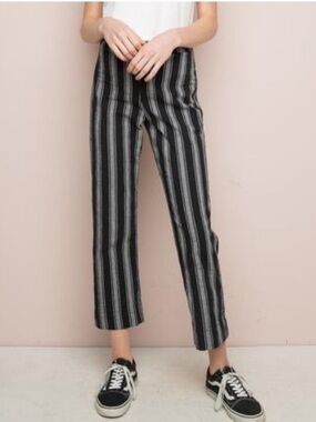 Brandy Melville Striped Slim Ankle Pants OS Indie Sleaze Downtown Model Off Duty